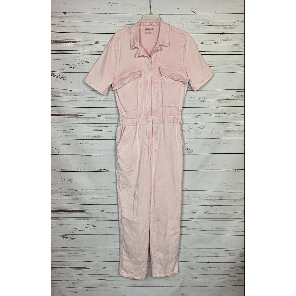 Faherty Women's S Small Blythe Pink Short Sleeve Organic Cotton Stretch Jumpsuit